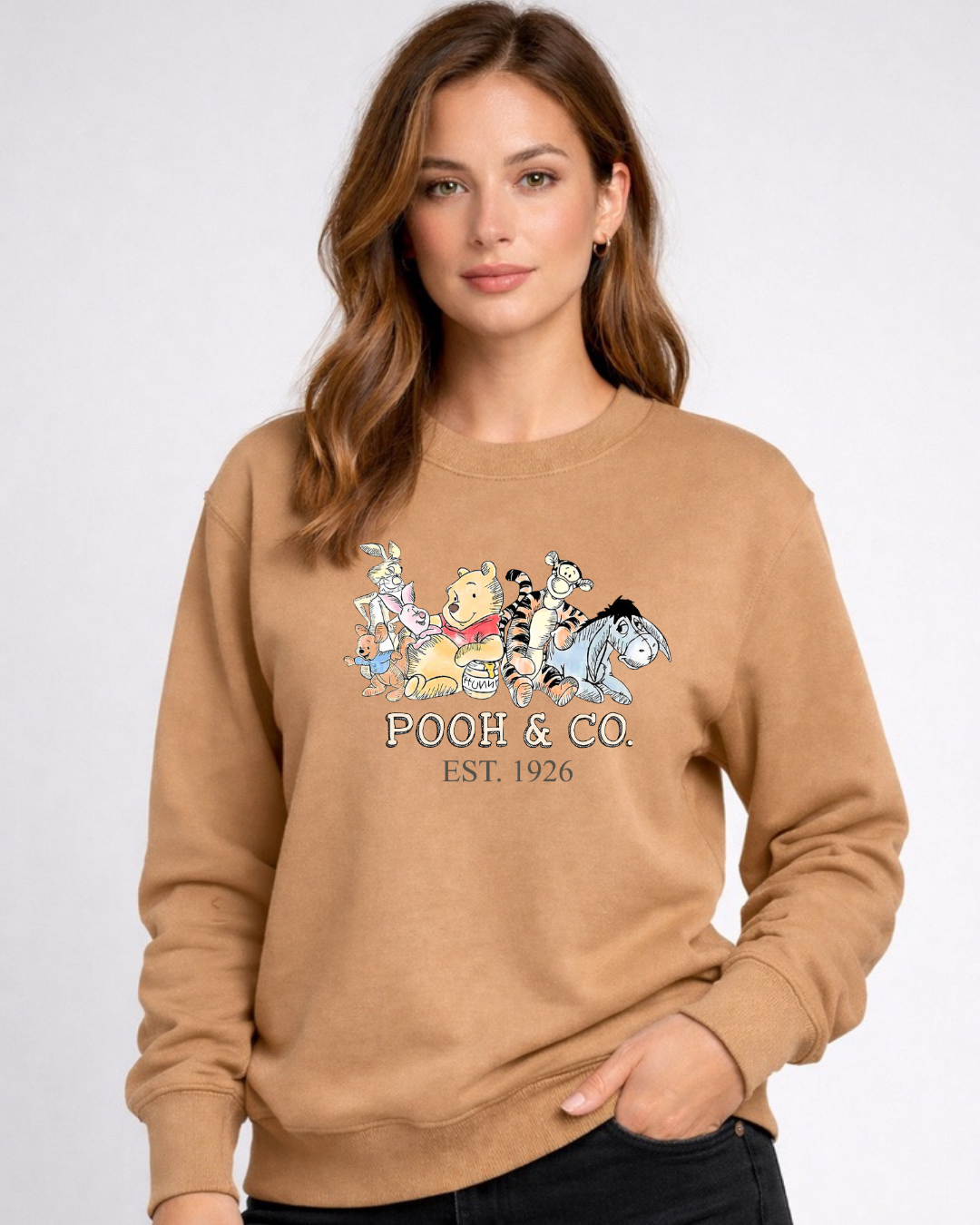 Pooh & Co Disney Sweatshirt – Cozy Graphic Crewneck, Unisex Disney Style Jumper