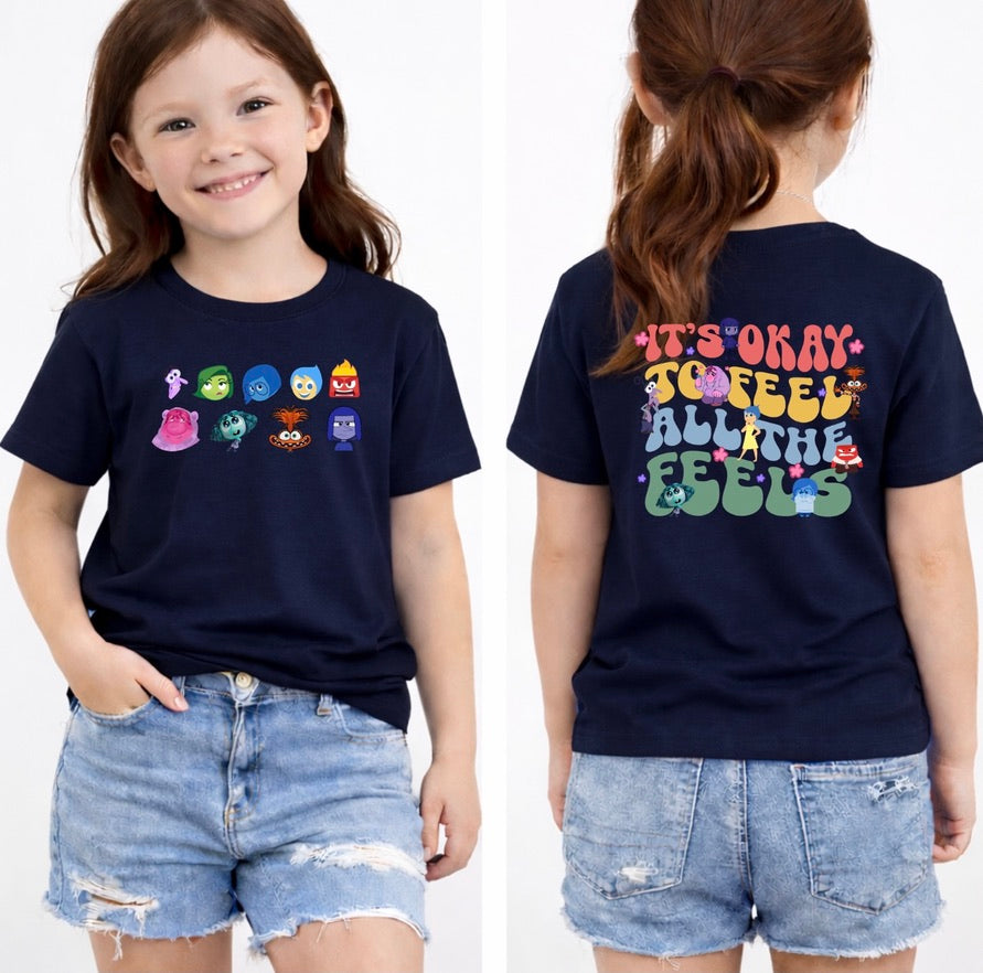 Inside Out Its Ok To Feel Disney Kids T-Shirt | Disney Everyday Tee | Disney Outfit