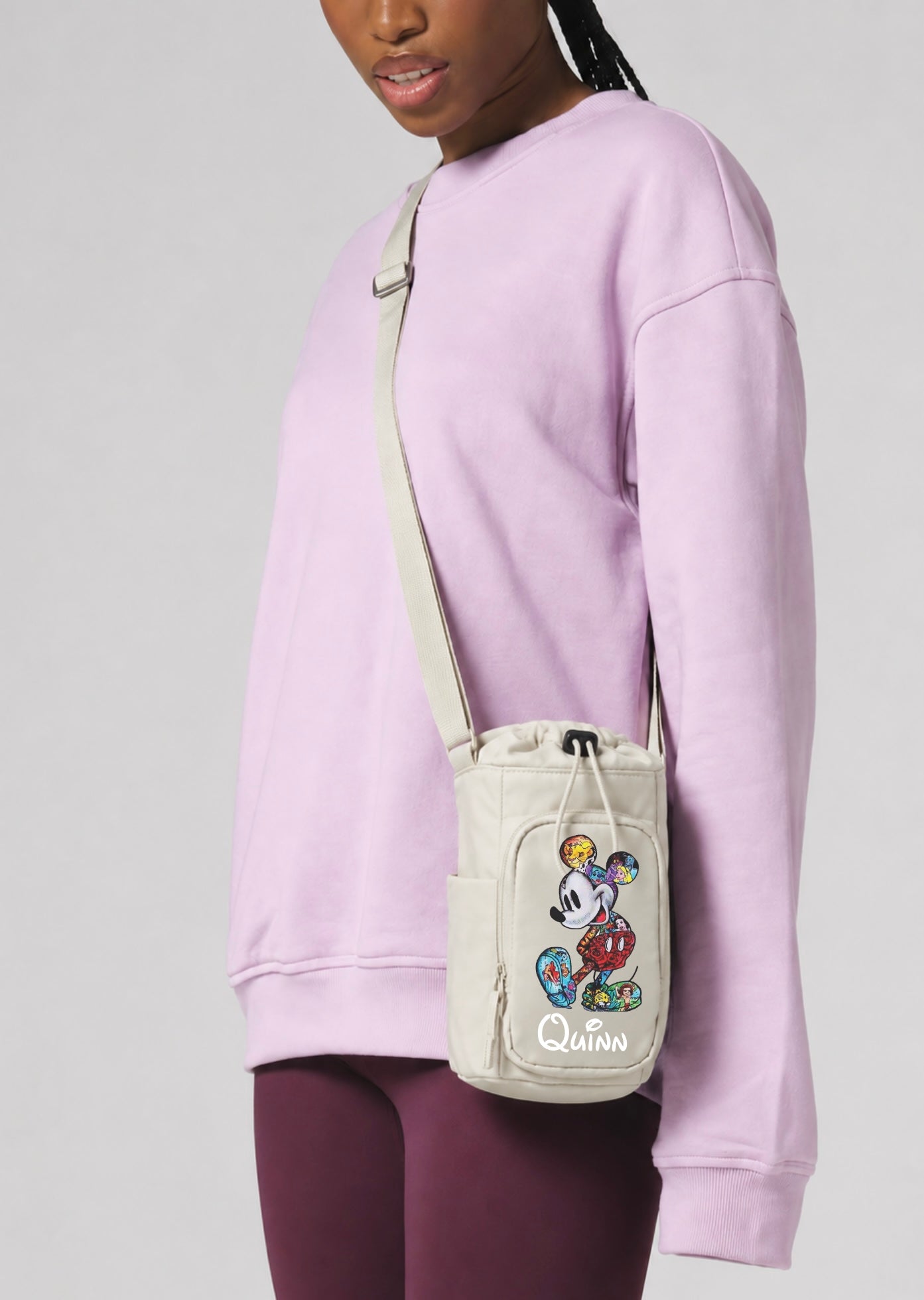 Personalised Mickey Mouse Disney Crossbody Water Bottle Carrier