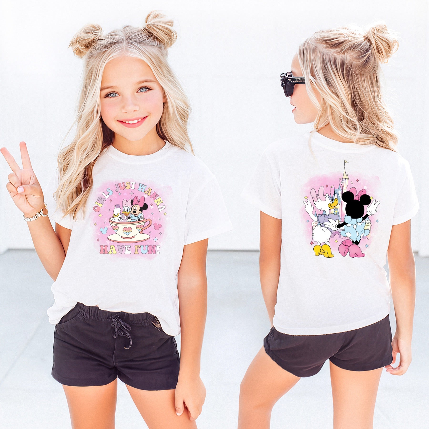 Girls Just want Have Fun Disney Kids T-Shirt | Disney Everyday Tee | Disney Outfit