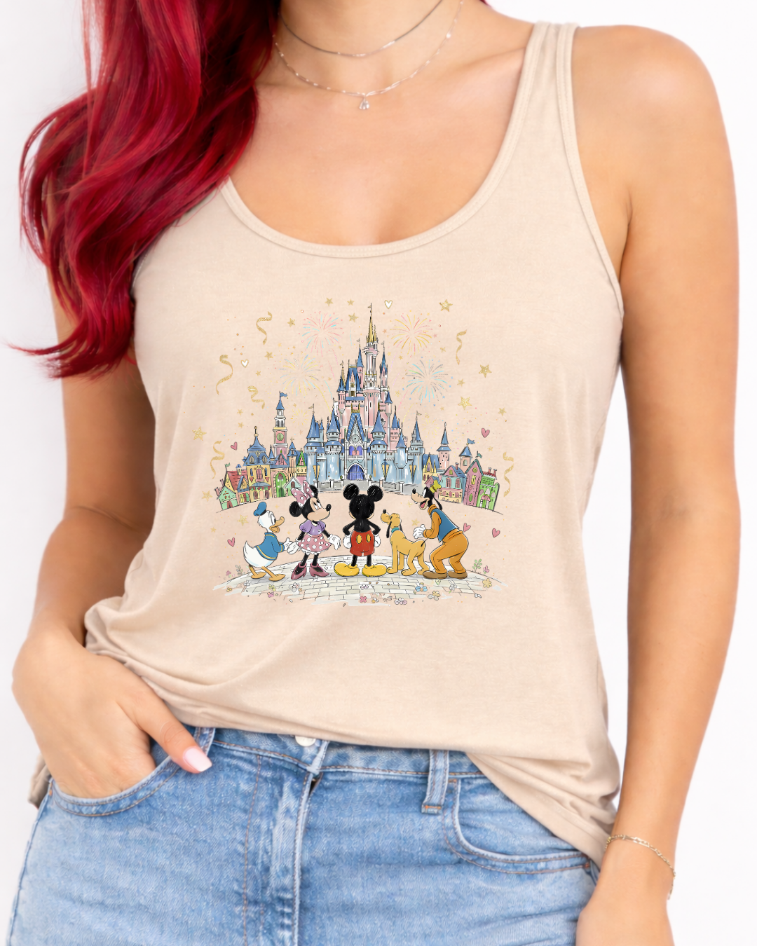Fab 5 Castle Disney Vest Top, Disney Tank Top Women, Disney World Outfit, Disney Holiday Shirt,