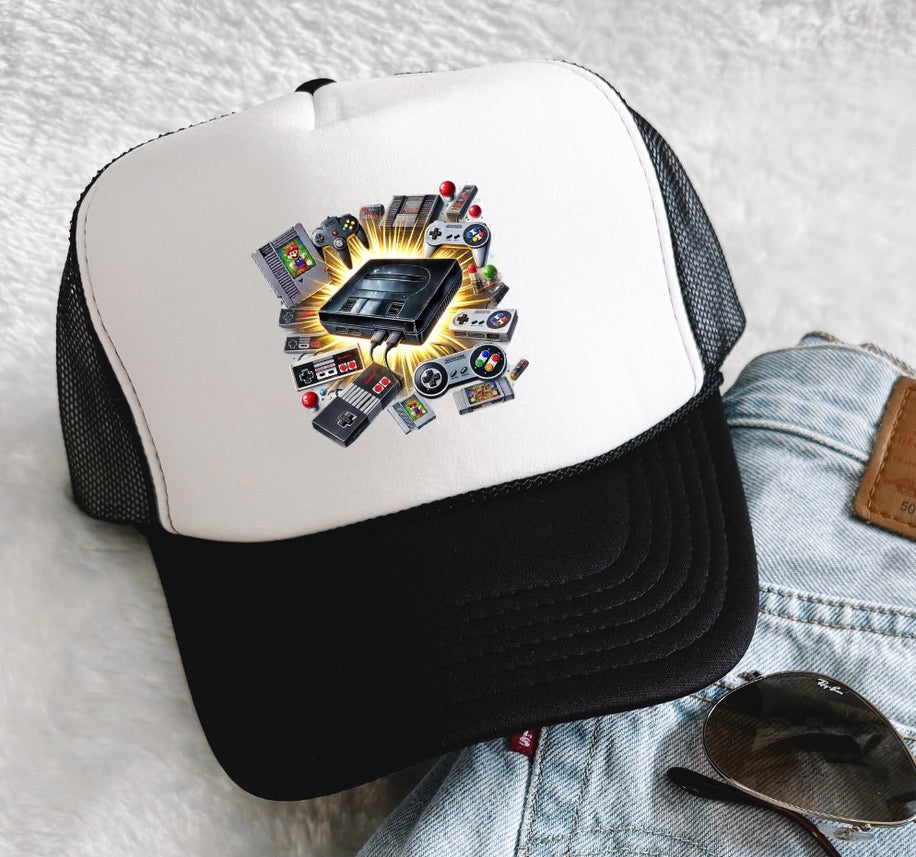 Kids Retro Gaming Trucker Cap | Classic Game Console Baseball Hat