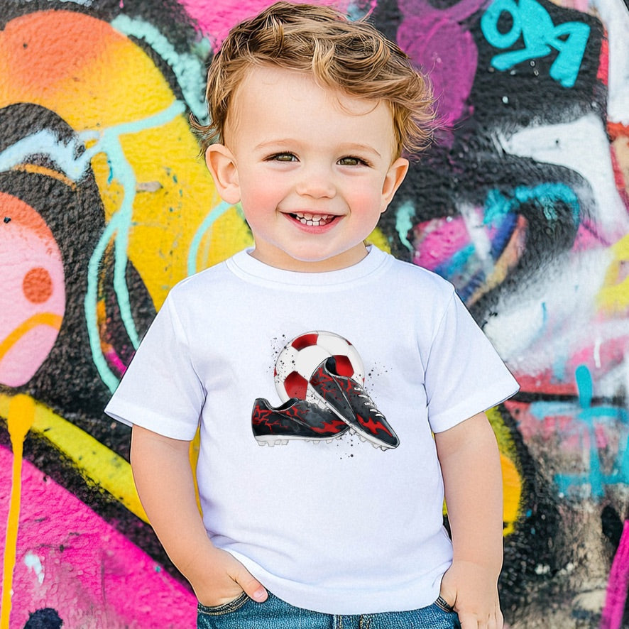 Football Baby T-Shirt | Soccer Baby Tee | Football Boots Toddler Shirt | Little Footballer T-Shirt | Sports Baby Gift