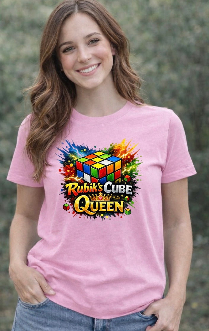 Rubik’s Cube Queen T-Shirt – Puzzle Lover Unisex Tee | Cute Gamer Math Brain Shirt