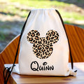 Personalised Mickey Leonard Print Drawstring Gym Bag | Custom Name PE Bag | Kids School Sports Bag | Nursery Drawstring Bag | Swimming Bag | Gift for Boys & Girls