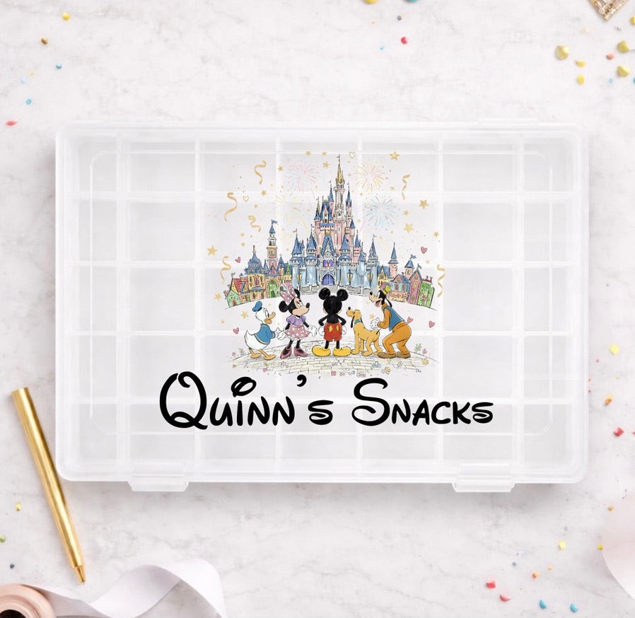 Personalised Fab 5 castle Disney Snack Box, Disney-Themed Snack Boxes, Travel Day Snack Box