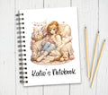 Personalised Cozy Knitting Anime Notebook | Custom Name Cute Illustration Journal – 80 Lined Pages