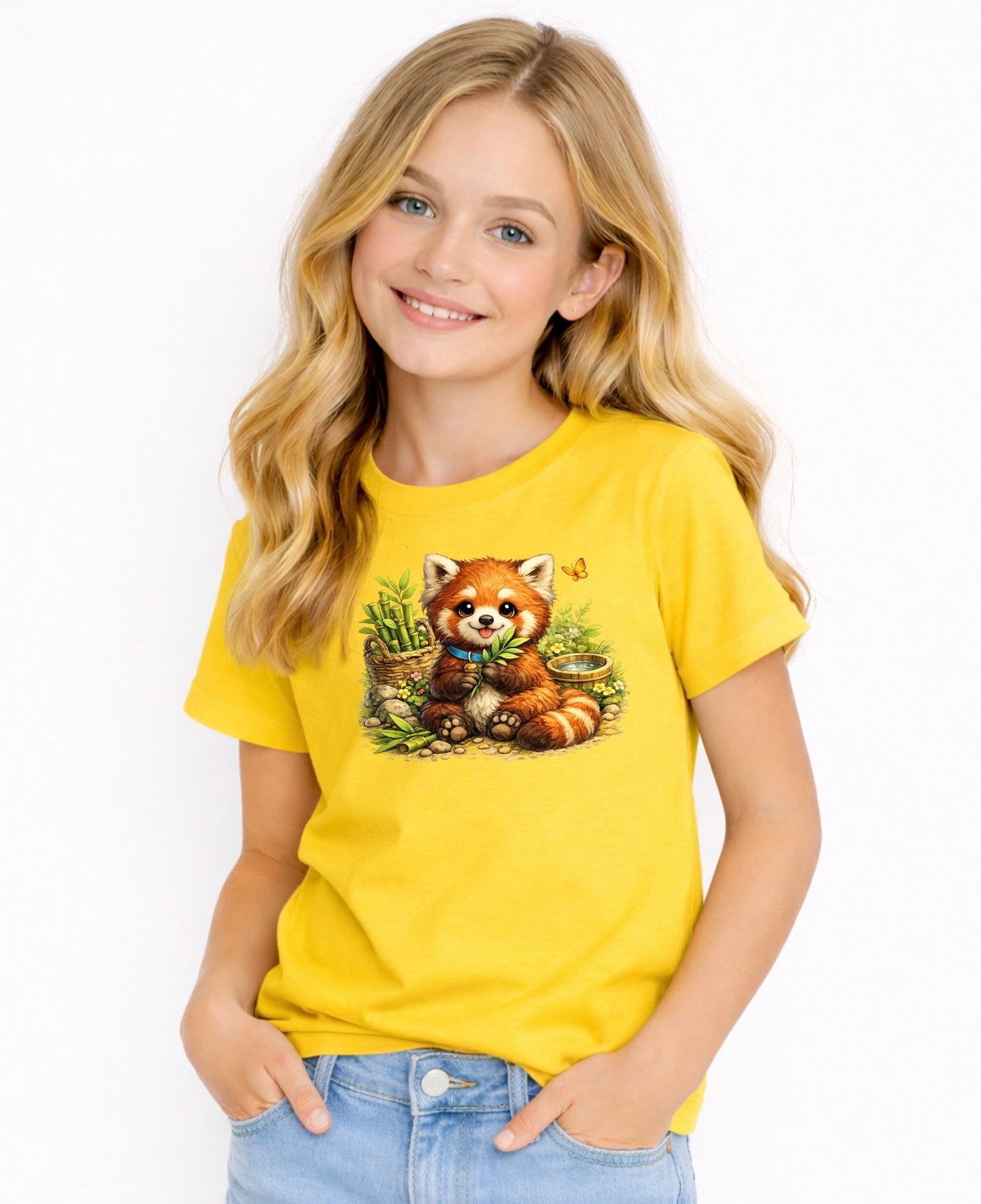 Cute Red Panda Kids Graphic T-Shirt – Adorable Woodland Animal Tee for Children