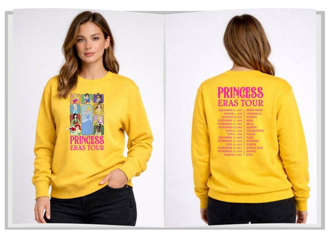 Princess Era Tour Disney Sweatshirt – Cozy Graphic Crewneck, Unisex Disney Style Jumper
