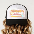 Kids Hello, I'm Probably Overstimulated Trucker Cap | Autism Acceptance Snapback Hat | Neurodiversity Awareness Mesh Baseball Cap | Adjustable Kids Cap