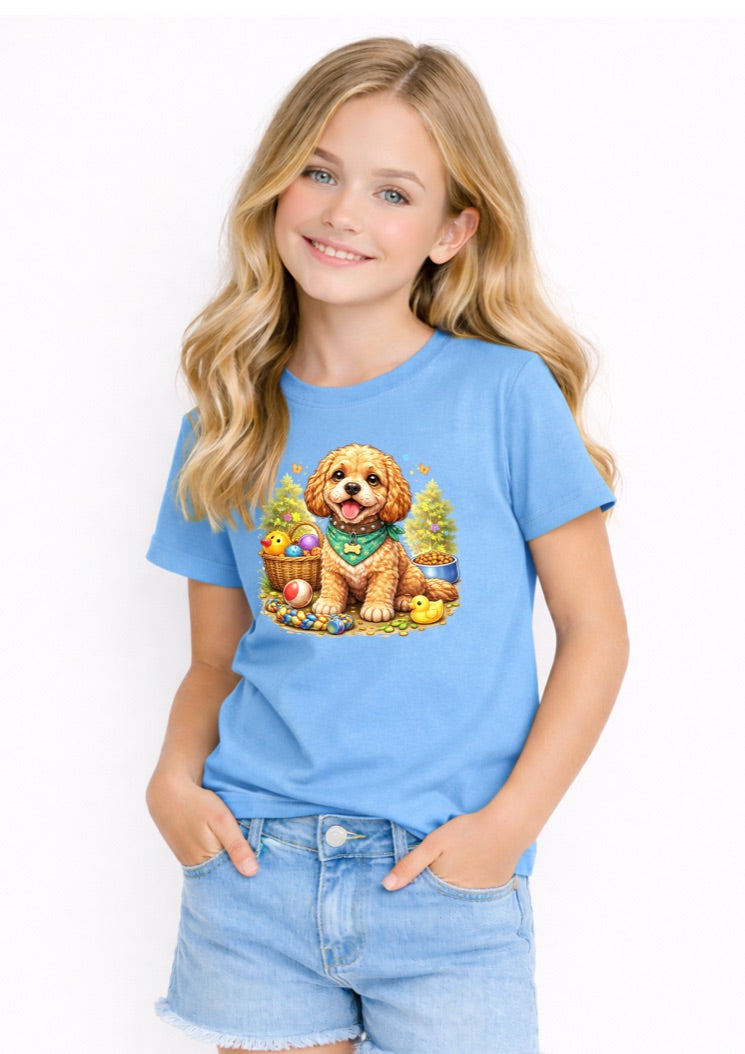 Cute Cockapoo Puppy Kids T-Shirt – Adorable Dog Lover Graphic Tee for Girls