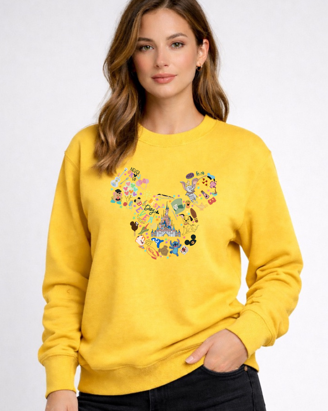 All Things Disney, Disney Sweatshirt – Cozy Graphic Crewneck, Unisex Disney Style Jumper