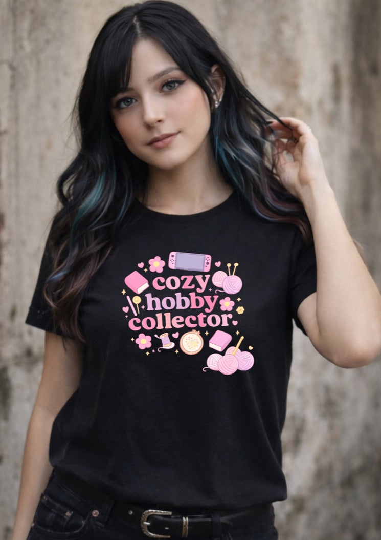 Cozy Hobby Collector T-Shirt – Cute Craft Lover Unisex Tee | Bookish Knitting Gaming Aesthetic Shirt