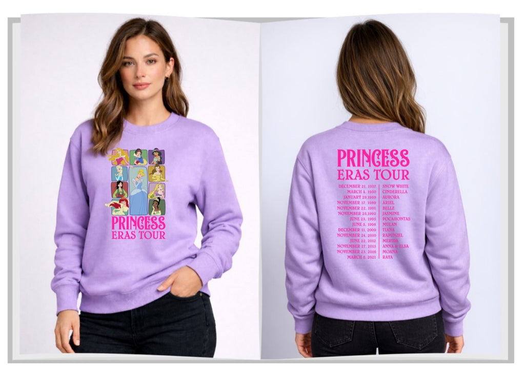 Princess Era Tour Disney Sweatshirt – Cozy Graphic Crewneck, Unisex Disney Style Jumper