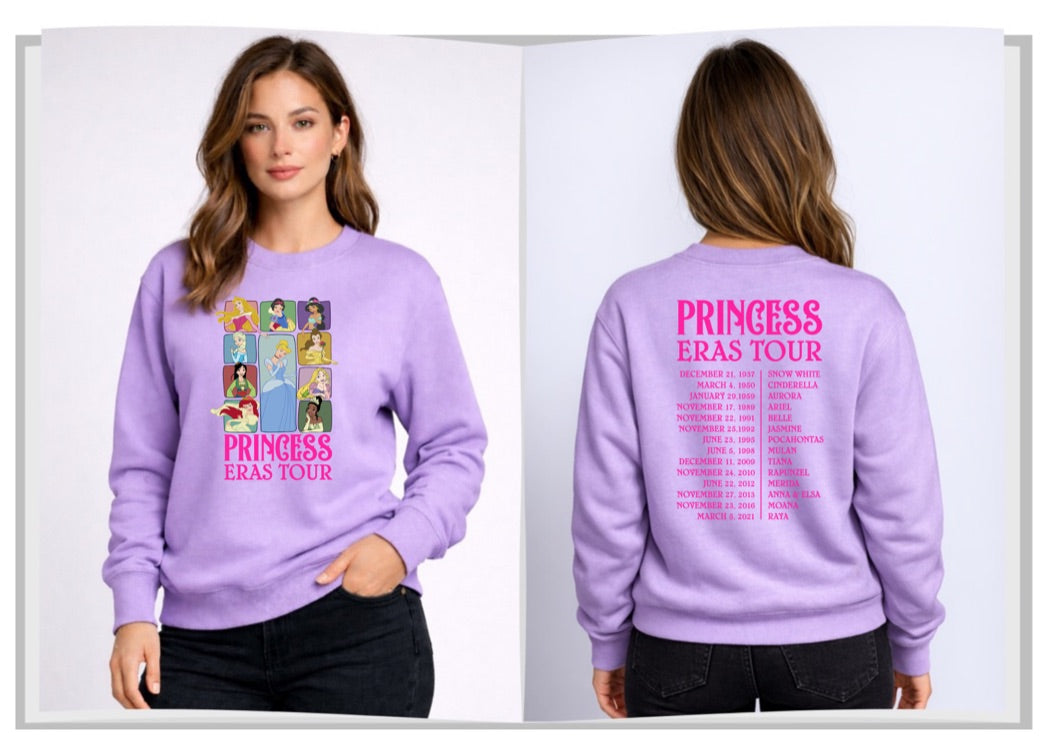 Princess Era Tour Disney Sweatshirt – Cozy Graphic Crewneck, Unisex Disney Style Jumper