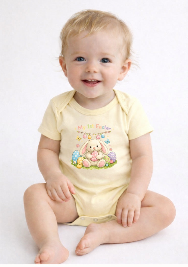 My 1st Easter Bunny Baby Bodysuit – Cute First Easter Outfit, Adorable Easter Baby Onesie