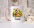 Personalised Sloth Mug – Custom Name Coffee Cup