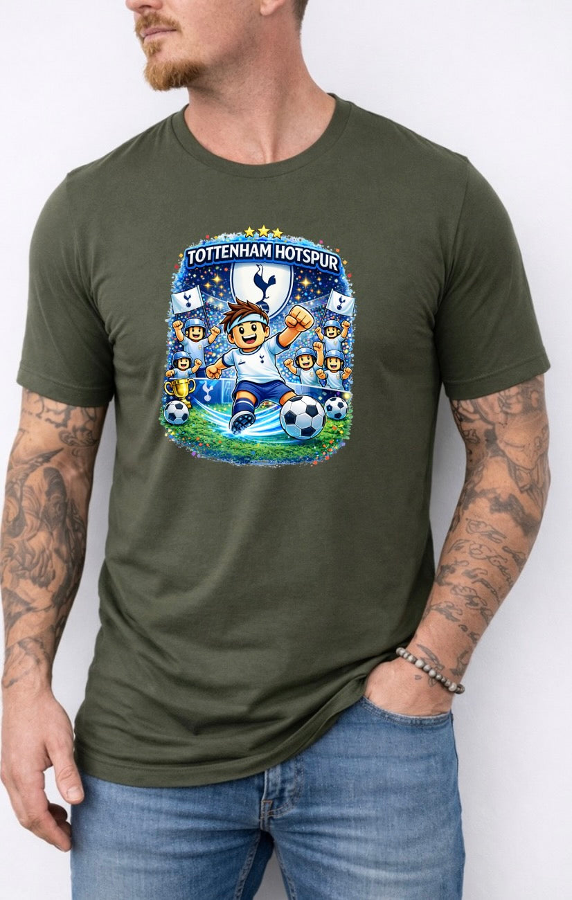 Tottenham Hotspur Football Fan Graphic T-Shirt – Cartoon Soccer Supporter Unisex Tee | Match Day Shirt