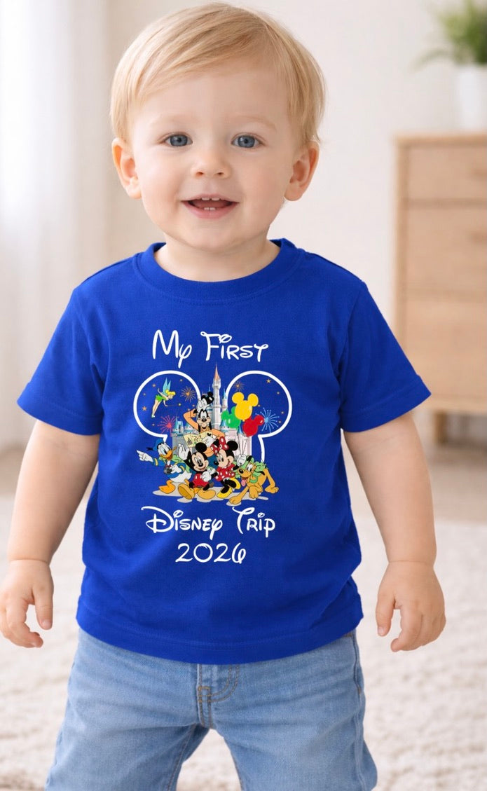 Mickey Mouse Disney My First Trip 2026 Disney Baby/Toddler T-Shirt | Disney Everyday Tee | Disney Outfit