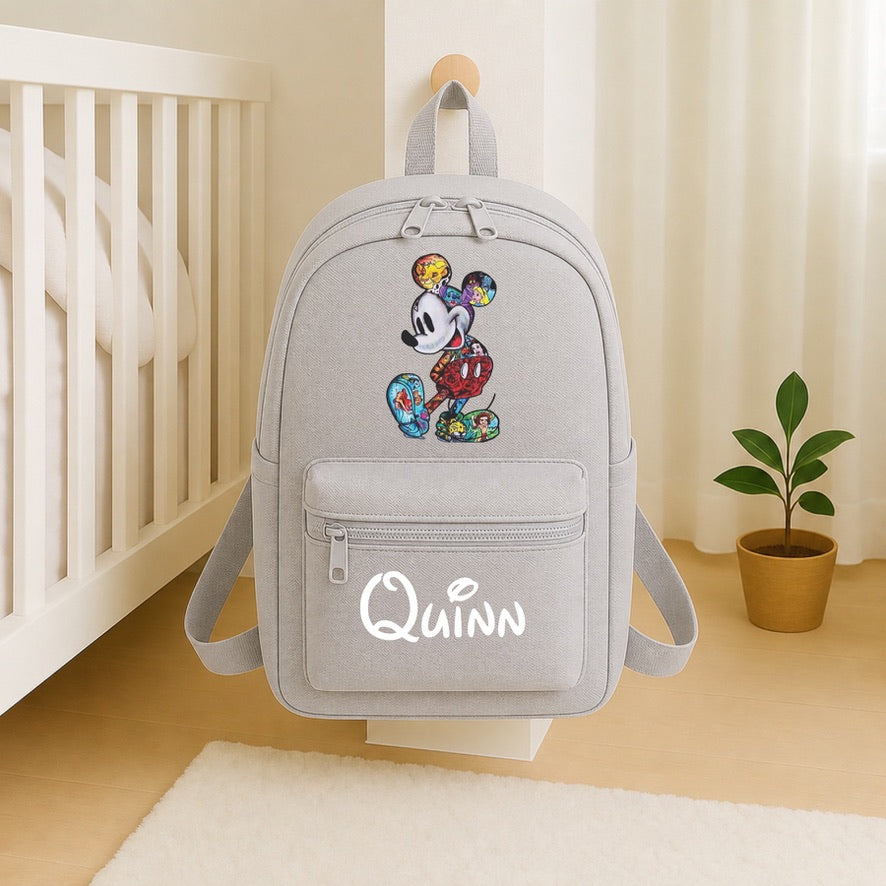 Personalised Mickey Mouse Backpack – Custom Name School Bag | Kids Nursery Backpack | Personalised Children's Rucksack | Travel Bag | Gift for Boys & Girls