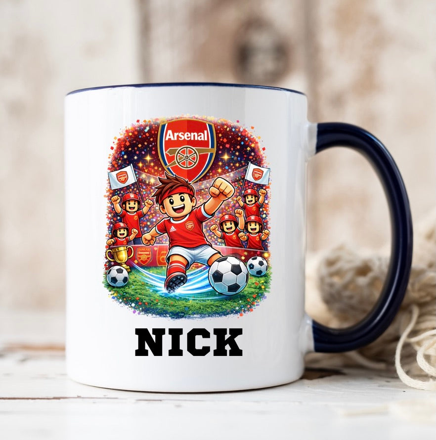 Personalised Arsenal Coffee Mug – Custom Name Ceramic Cup