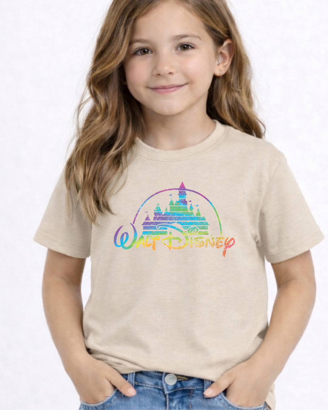 Rainbow Walt Disney CastleDisney Kids T-Shirt | Disney Everyday Tee | Disney Outfit