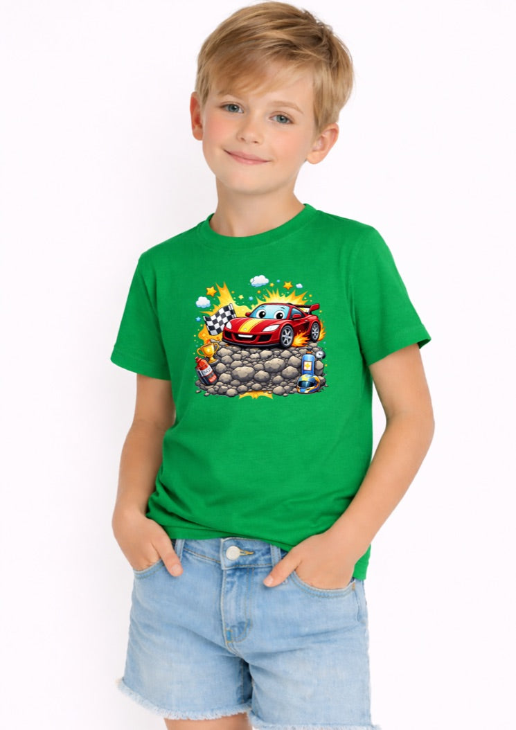 Race Car Kids T-Shirt – Cool Red Racing Car Graphic Tee for Boys