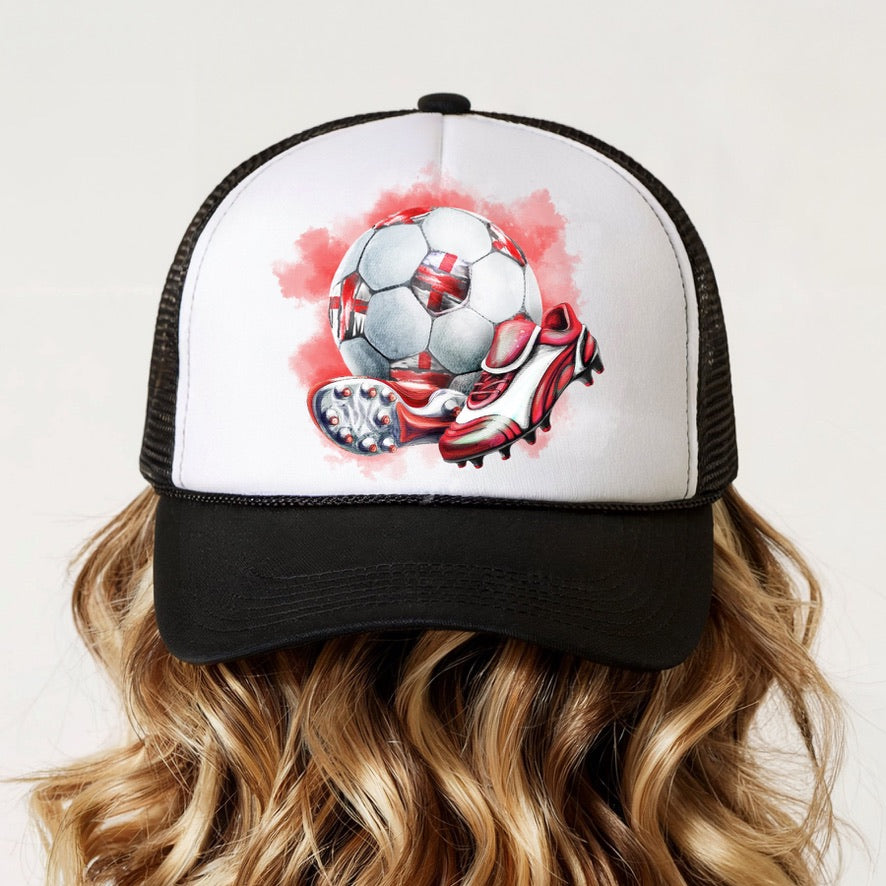 Kids Football Trucker Cap |Football & Football Boots Snapback Hat | Adjustable Mesh Baseball Cap for Boys & Girls