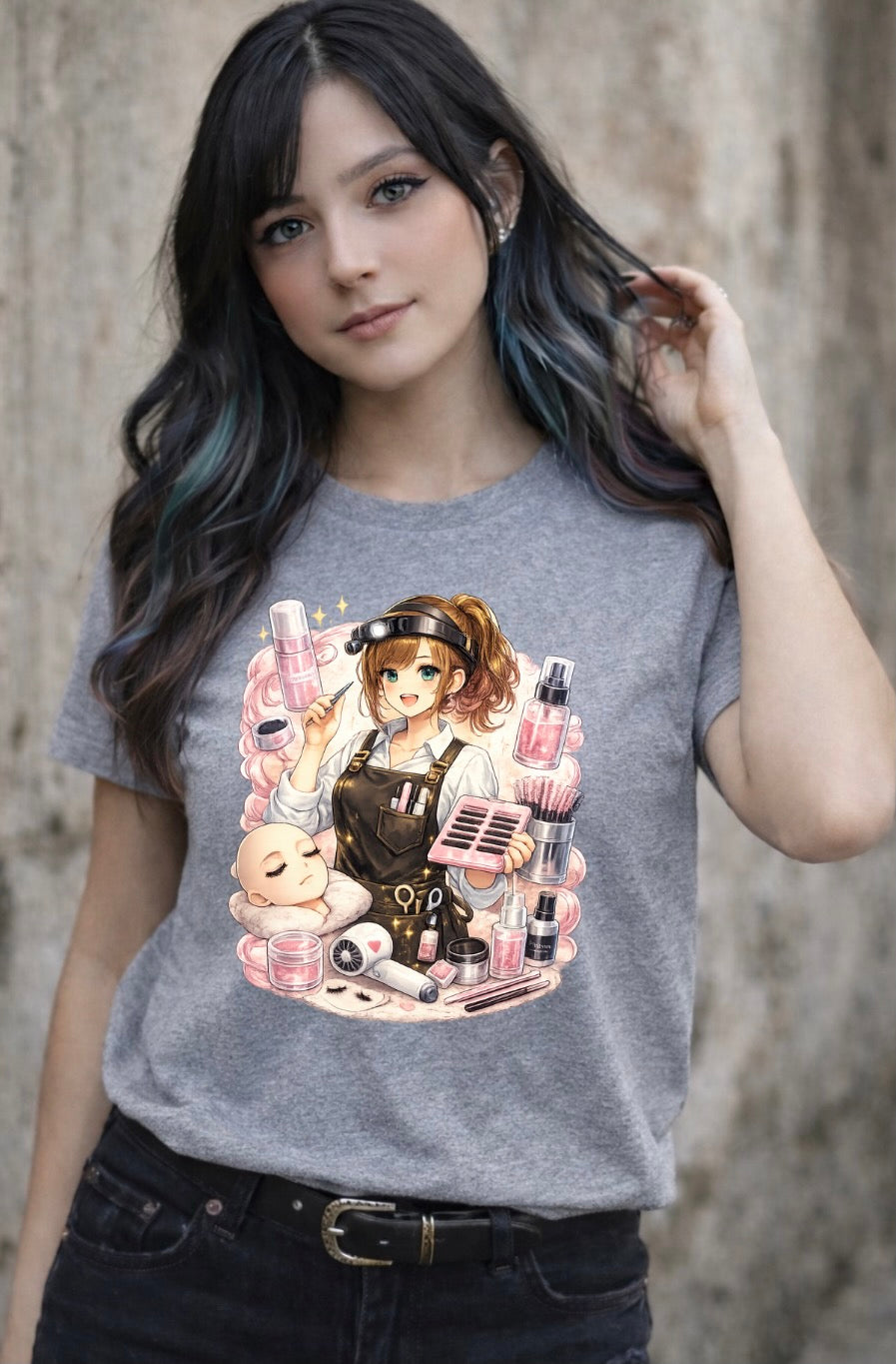 Cute Anime Esthetician Graphic T-Shirt – Lash Tech Girl Tee | Soft Cotton Unisex Shirt