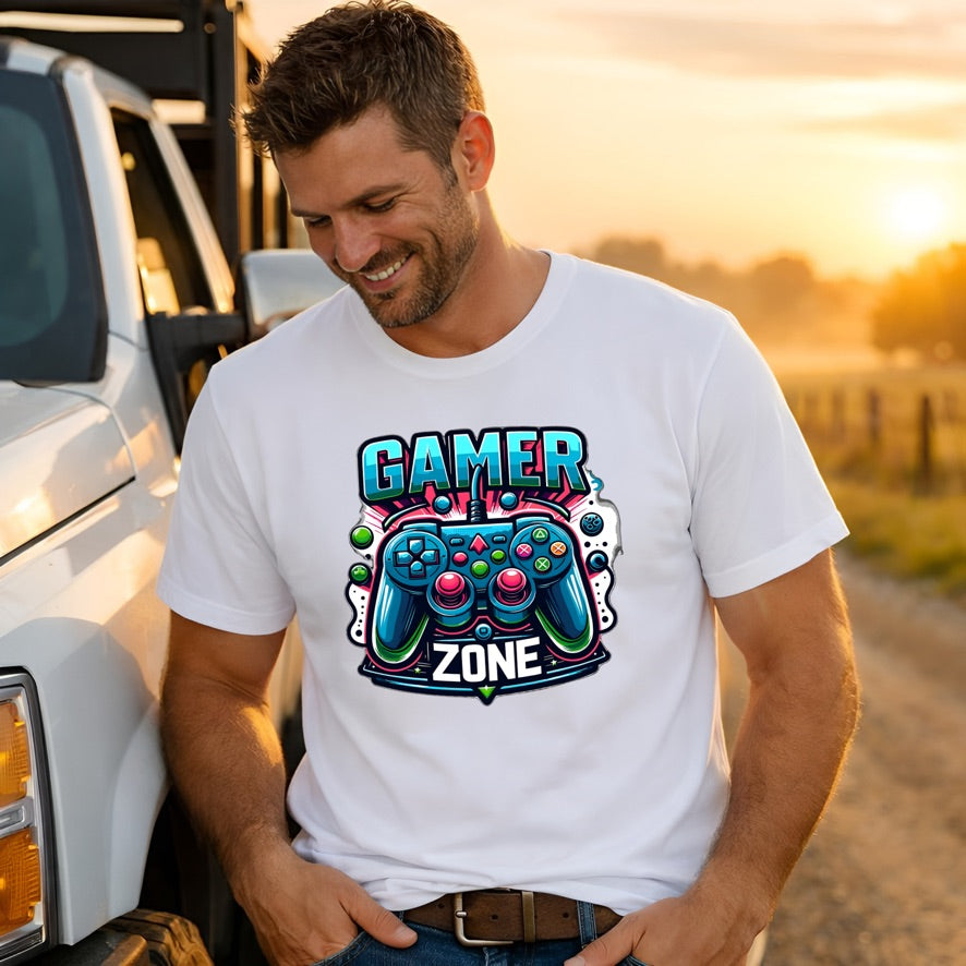 Gamer Zone Graphic T-Shirt – Video Game Controller Unisex Tee - Soft Cotton Gaming Shirt