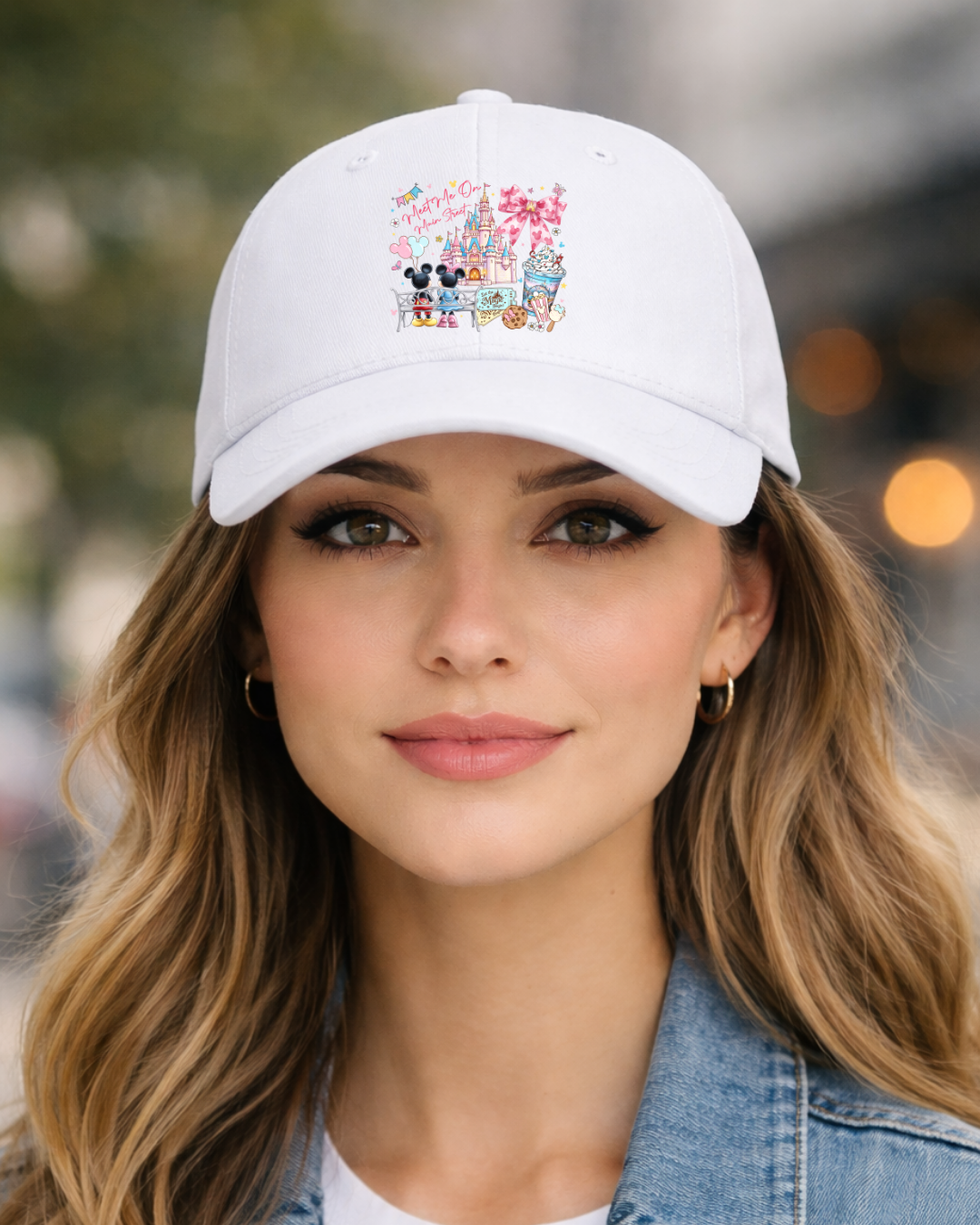 Meet Me On Main Street Adult Disney Basketball Hat, Character Theme Cap,  Park Ready Outfit, Disney Baseball Cap