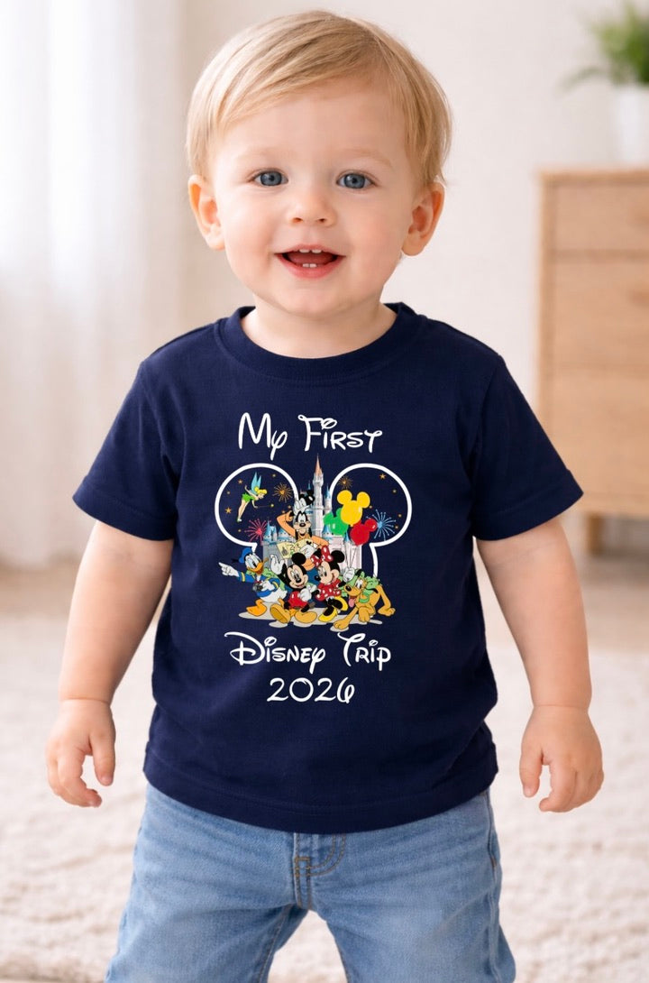 Mickey Mouse Disney My First Trip 2026 Disney Baby/Toddler T-Shirt | Disney Everyday Tee | Disney Outfit