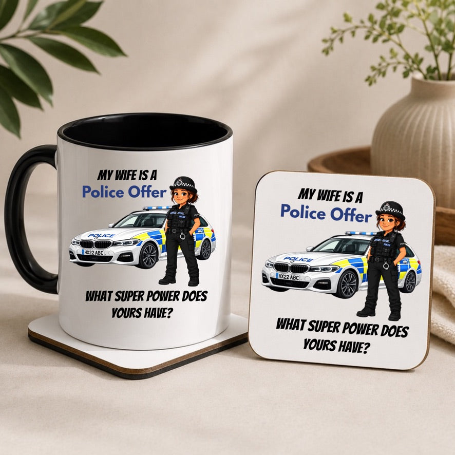My Wife Is A Police Officer Mug & Coaster Gift Set | Police Husband Gift | Police Family Mug | Emergency Services Gift Husband Is A Police Officer Mug & Coaster Gift Set | Police Wife Gift | Police Family Mug | Emergency Services Gift (Copy)