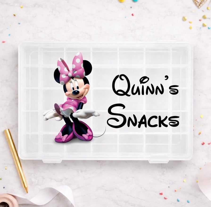 Personalised Minnie Mouse Disney Snack Box, Disney-Themed Snack Boxes, Travel Day Snack Box