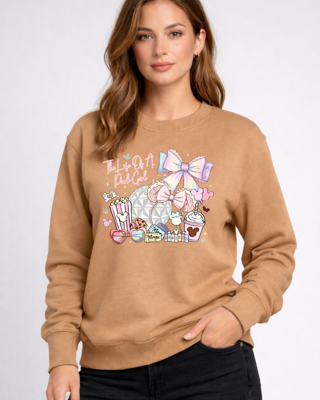 The Life Of A Park Girl Disney Sweatshirt – Cozy Graphic Crewneck, Unisex Disney Style Jumper
