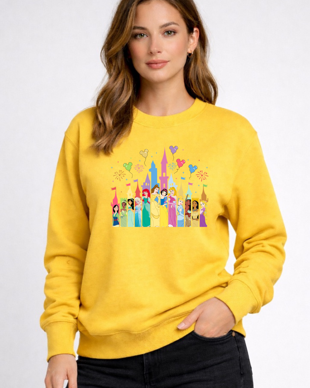 Princess Castle Disney Sweatshirt – Cozy Graphic Crewneck, Unisex Disney Style Jumper