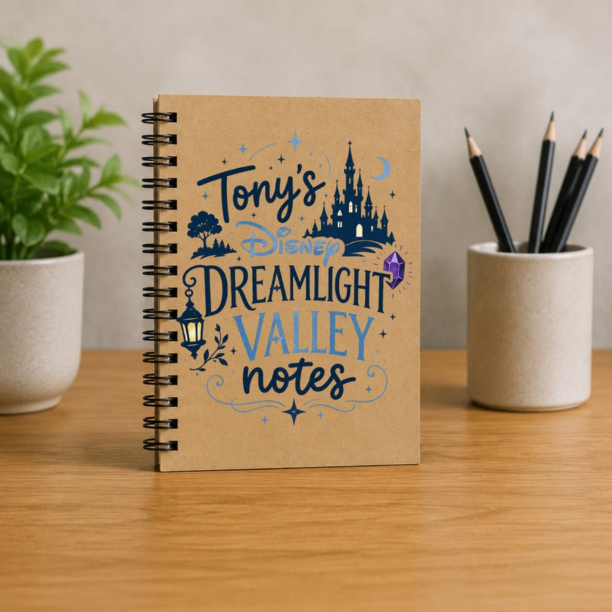 Personalised Dreamlight Valley Inspired Notebook | Custom Gamer Journal | Spiral Notebook Gift for Gaming Fans | Personalised A5 Notebook