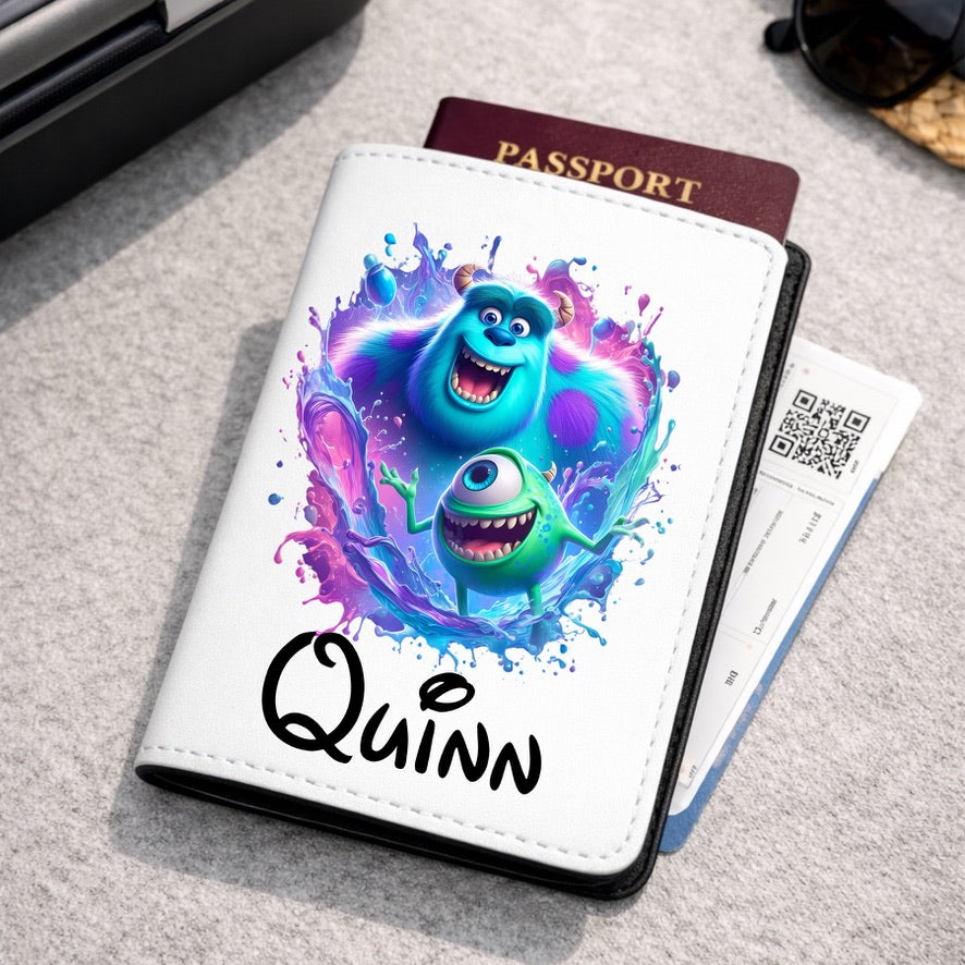 Personalised Mike & Scully Disney Passport Cover | Family Holiday Passport Holder | Custom Travel Wallet | Magical Holiday Gift | Personalised Passport Cover
