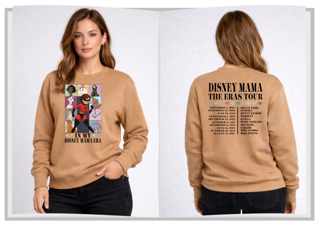 Disney Mama Era Tour Disney Sweatshirt – Cozy Graphic Crewneck, Unisex Disney Style Jumper