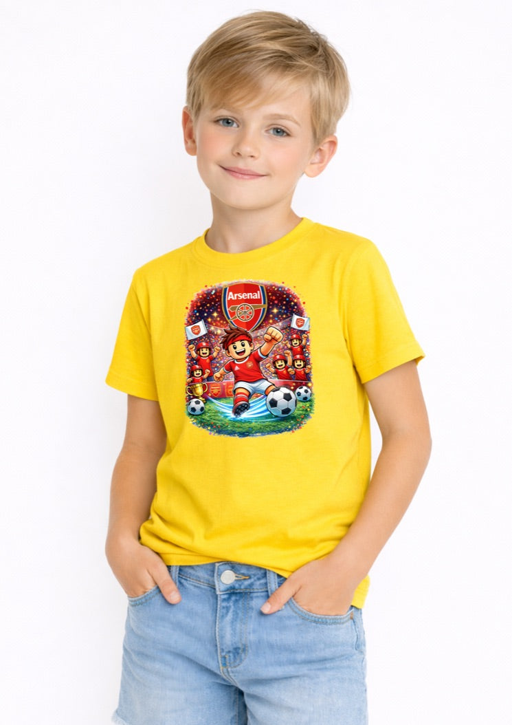 Arsenal Footballer Kids Unisex Graphic T-Shirt - Comfortable Everyday Tee