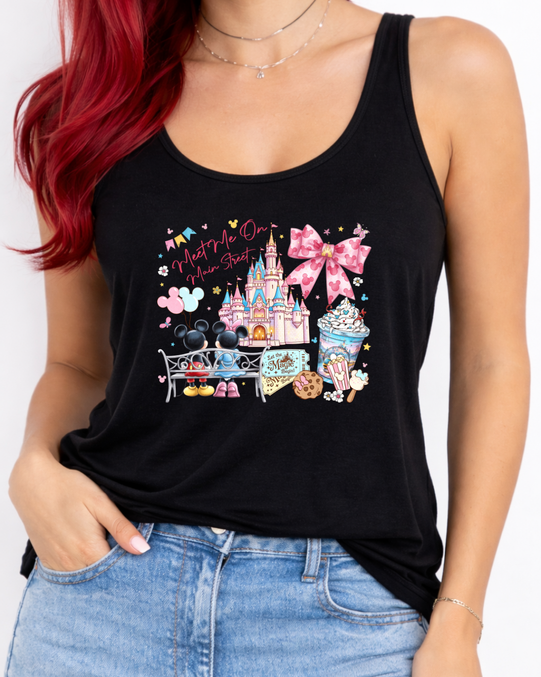 Meet Me On Main Street Disney Vest Top, Disney Tank Top Women, Disney World Outfit, Disney Holiday Shirt,