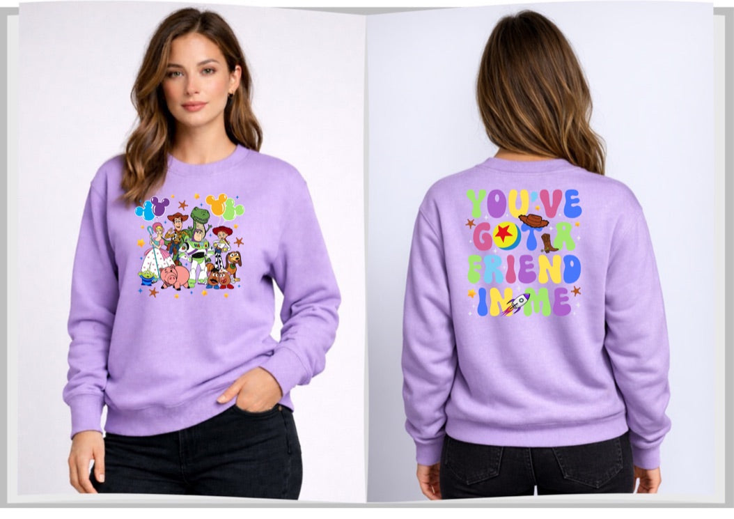 Toy Story You're Got A Friend In Me Disney Sweatshirt – Cozy Graphic Crewneck, Unisex Disney Style Jumper