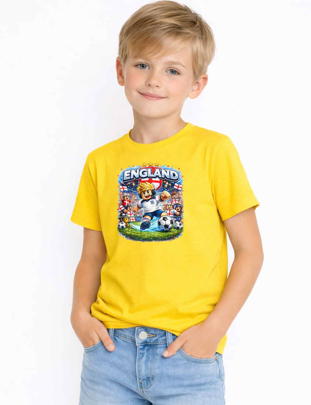 Kids England Football T-Shirt – England Soccer Graphic Tee | Youth Football Fan Shirt