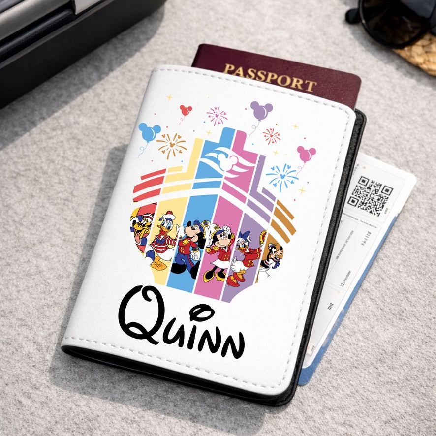 Personalised Cruise Boat Disney Passport Cover | Family Holiday Passport Holder | Custom Travel Wallet | Magical Holiday Gift | Personalised Passport Cover