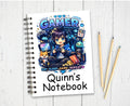 Personalised Blue Kids Gamer Notebook | Custom Name Gaming Journal – 80 Lined Pages