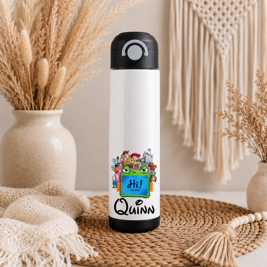 Personalised Toy Story Water Bottle with Straw Lid | Custom Name Water Bottle | Reusable Drinks Bottle | School Bottle | Gym Bottle | Travel Bottle