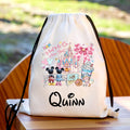 Personalised Meet Me On Main Street Drawstring Gym Bag | Custom Name PE Bag | Kids School Sports Bag | Nursery Drawstring Bag | Swimming Bag | Gift for Boys & Girls