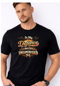 In My Defence I Was Left Unsupervised T-Shirt – Funny Drinking Shirt for Men – Humorous Party Graphic Tee – Beer Lover Gift