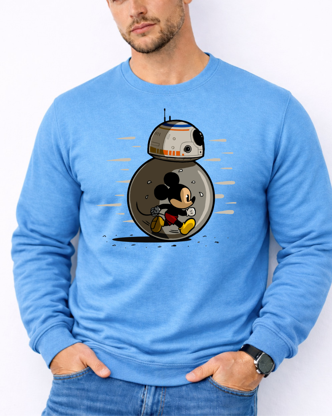 Mickey Mouse BB8 Disney Sweatshirt – Cozy Graphic Crewneck, Unisex Disney Style Jumper