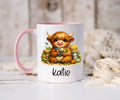 Personalised Highland Cow Mug – Custom Name Coffee Cup